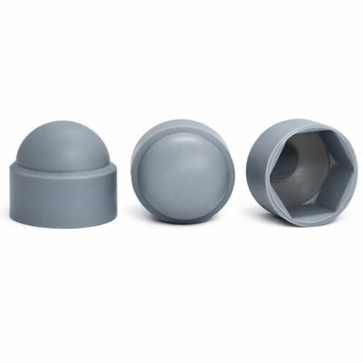 Screws City M5 (8mm Wrench)Pack Of 100An 283Grey Plastic Nut And Bolt Protective Hexagonal Coupling Dome Cover CapsA07C/2 from B&Q