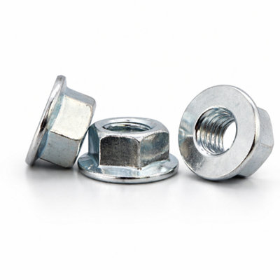 Screws City M12 (12mm)Pack Of 100Din 6923Hexagon Nut With Non-Serrated Flange Steel Cl.8 Zinc PlatedX05E/1 from B&Q