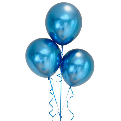  - Bag Of 50 Metallic Blue Colour 12" Latex Balloons