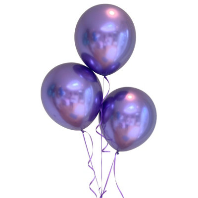  - Bag Of 50 Metallic Purple Colour 12" Latex Balloons