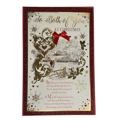 To Both Of You Couple Walking In Winter Wonderland Design Christmas Card from B&Q