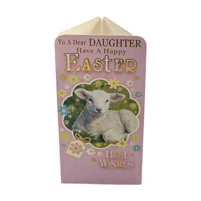 To A Dear Daughter Cute Lamb Easter Money Wallet Card from B&Q