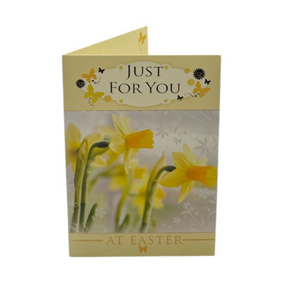 Just For You Spring Daffodils And Butterflies Design Easter Card from B&Q