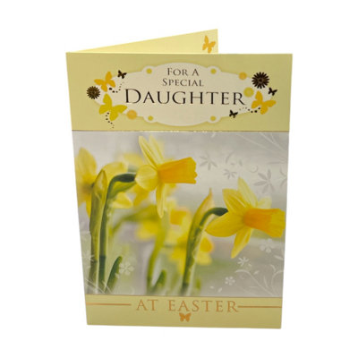 For Daughter Spring Daffodils And Butterflies Design Easter Card from B&Q