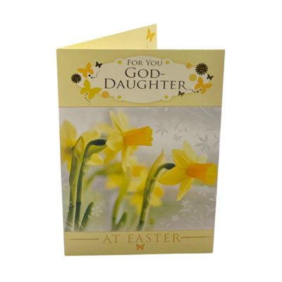 For Goddaughter Spring Daffodils And Butterflies Design Easter Card from B&Q