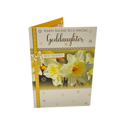 To A Special Goddaughter White Daffodil Flowers Design Easter Card from B&Q