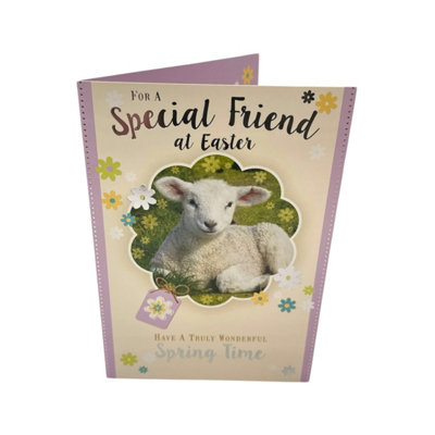 To A Special Friend Cute Lamb Design Happy Easter Greeting Card from B&Q