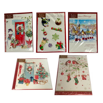 Pack Of 30 Traditional Festive Designs Christmas Cards from B&Q
