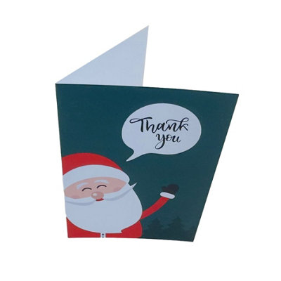 Pack Of 20 Santa Small Blank Christmas Thank You Cards With Envelopes from B&Q