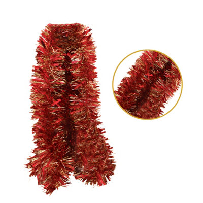  - 2M Christmas Chunky Red & Gold Tinsel