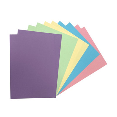  - Pack Of 50 A5 Assorted Pastel Coloured Card 160Gsm Sheets