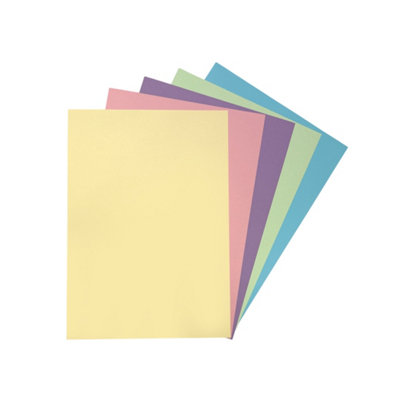  - Pack Of 50 A4 Assorted Pastel Coloured Card 160Gsm Sheets