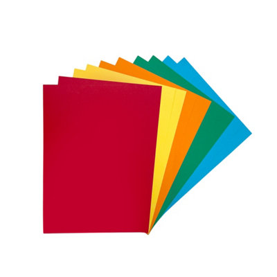  - Pack Of 50 A5 Assorted Primary Coloured Card 160Gsm Sheets