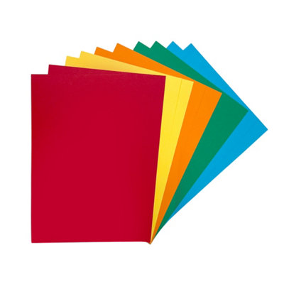  - Pack Of 50 A4 Assorted Primary Coloured Card 160Gsm Sheets