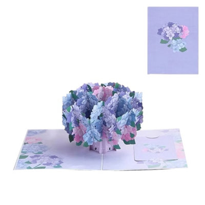 Hydrangea Blue Purple 3D Pop Up Greeting Card from B&Q