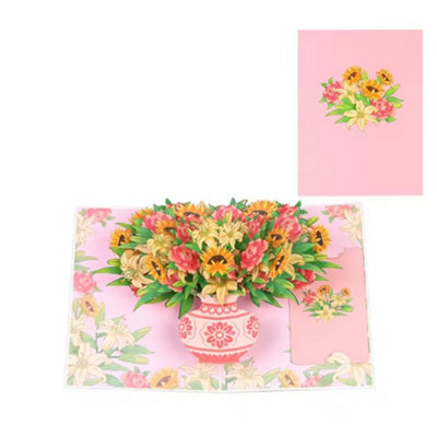 Pink Blooming Radiance 3D Pop Up Greeting Card from B&Q