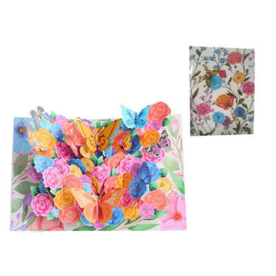 Fluttering Butterflies Floral 3D Pop Up Greeting Card from B&Q