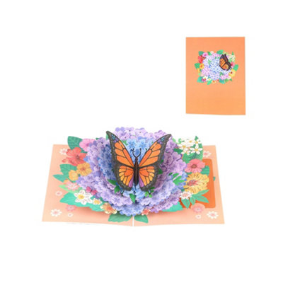 Hydrangea Harmony Butterfly 3D Pop Up Greeting Card from B&Q