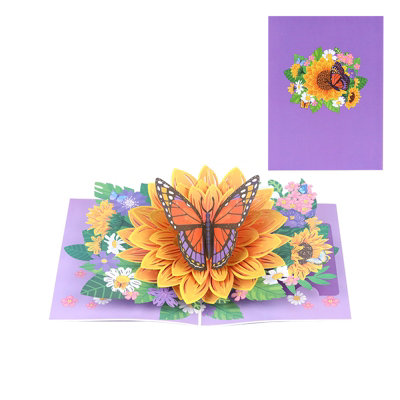 Butterfly On Sunflower 3D Pop Up Greeting Card from B&Q