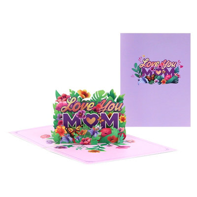 Purple Petals For Mom Pop Up Mother's Day Card from B&Q