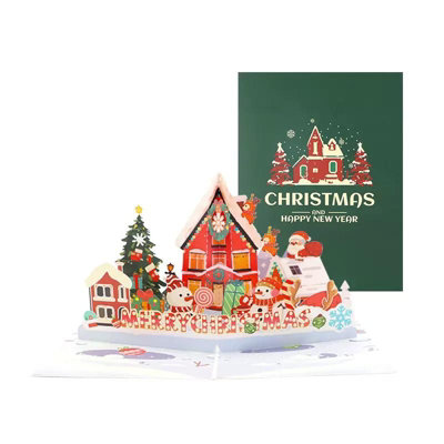  - Festive Home Scene Pop Up Christmas & New Year Card