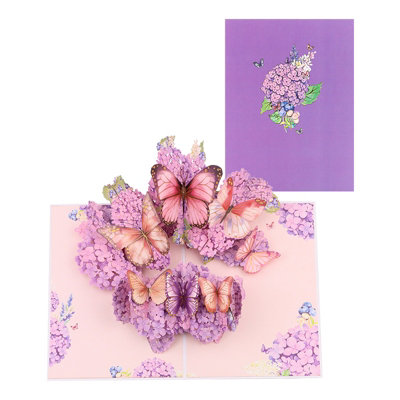 Flower & Butterfly Purple 3D Pop Up Greeting Card from B&Q