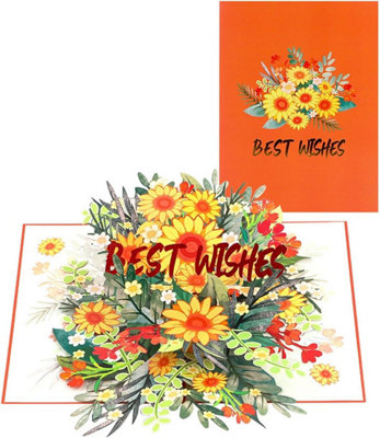 Sunflower Charm Orange Pop Up Greeting Card from B&Q