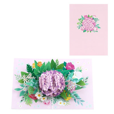 Garden Of Grace Hydrangea Pop Up Greeting Card from B&Q