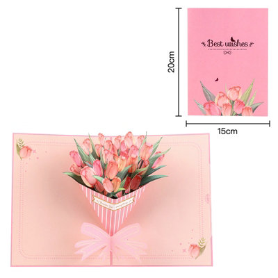 Golden Tulip Bouquet 3D Pop Up Greeting Card from B&Q