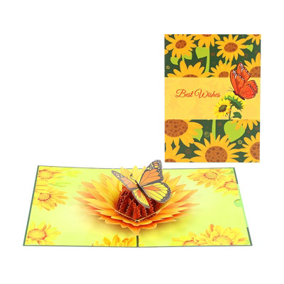 Sunflower Butterfly 3D Pop Up Greeting Card from B&Q