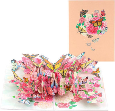 Floral Harmony Butterfly 3D Pop Up Greeting Card from B&Q