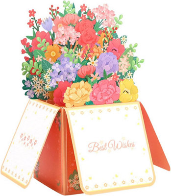Floral Wishes 3D Pop Up Box Greeting Card from B&Q