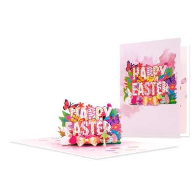 Colorful Ink Stripes Happy Easter 3D Pop Up Card from B&Q