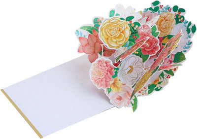 Half Masked Floral Bloom 3D Pop Up Greeting Card from B&Q
