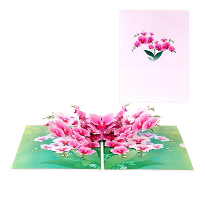 Orchid Elegance Floral 3D Pop Up Greeting Card-Mother's Day Anniversary Birthday - Image 3