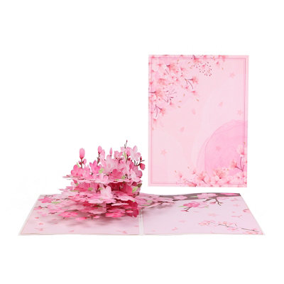 A Blooming Wish In Cherry Pink Pop Up Greeting Card from B&Q