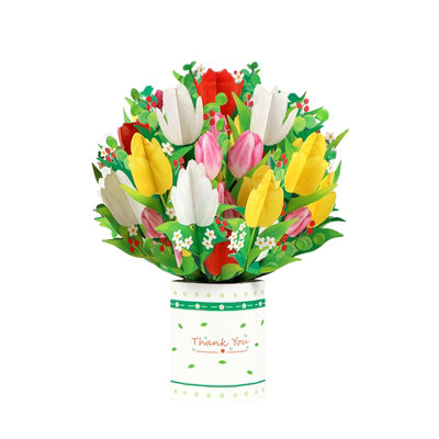 Tulip Charm Pop Up Greeting Card from B&Q