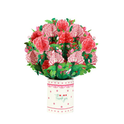 Carnation Charm Pop Up Greeting Card from B&Q