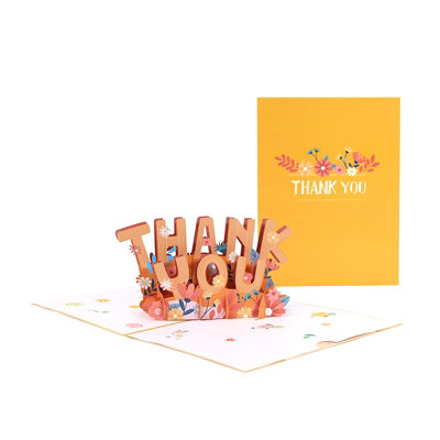 Floral Display Joyful Pop Up Thank You Card from B&Q