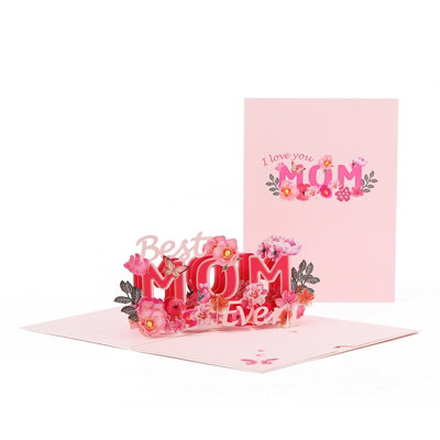 Best Mom Ever Stunning 3D Floral Pop Up Mother's Day Card from B&Q