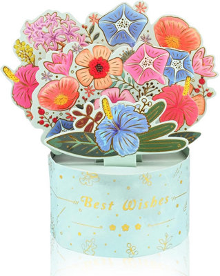 Floral Charm In Blue Vase Pop Up Greeting Card from B&Q