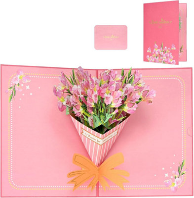 Elegant Gladiolus Bouquet Pop Up Greeting Card from B&Q