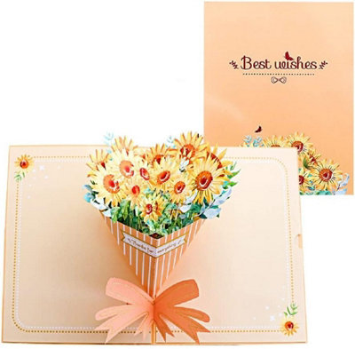 Elegant Sunflower Bouquet Pop Up Greeting Card from B&Q