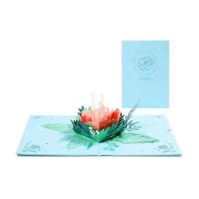  - Blushing Peony Bloom Pop Up Greetring Card