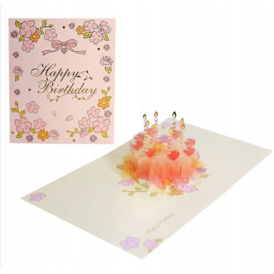 Orange Crystal Cake Birthday Pop Up Card from B&Q