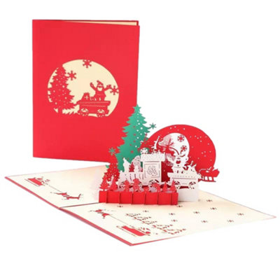 Santa Sleigh Ride Pop Up Christmas Card