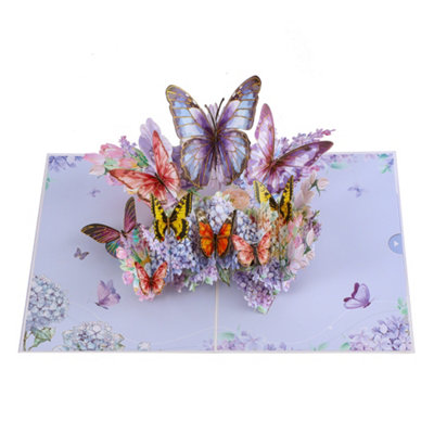 Blue And Purple Butterfly 3D Pop Up Greeting Card from B&Q