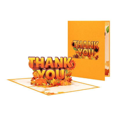 Pumpkin & Petals Seasonal Thank You Pop Up Greeting Card from B&Q