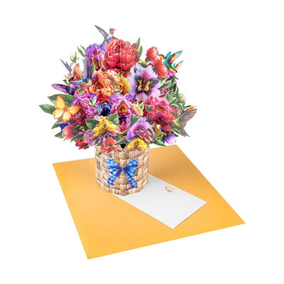 Hummingbird Haven Basket Of Blooms 3D Pop Up Card from B&Q
