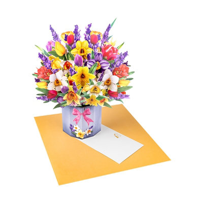 B&Q Lavender Breeze Spring Bouquet 3D Pop Up Greeting Card Size 3